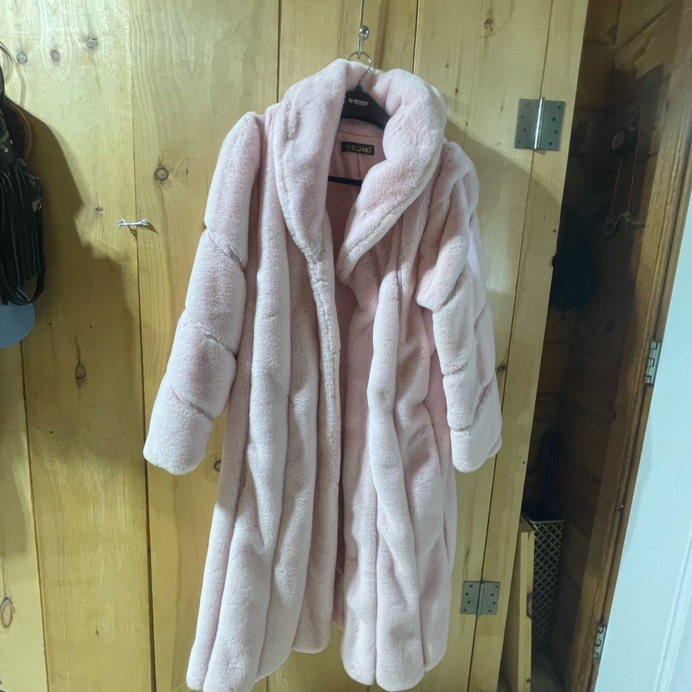 New Pink faux fur coat